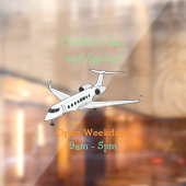 Privéjet cartoon illustratie raamsticker (Vel 2)