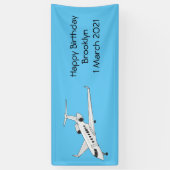 Privéjet cartoon illustratie spandoek (Verticaal)