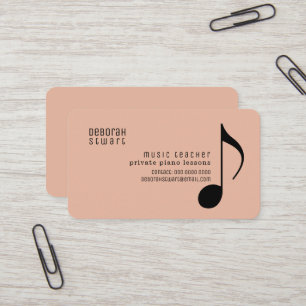 Privélessen muziekleraar boho roos visitekaartje