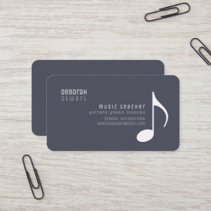 Privélessen muziekleraar loodgrijs visitekaartje