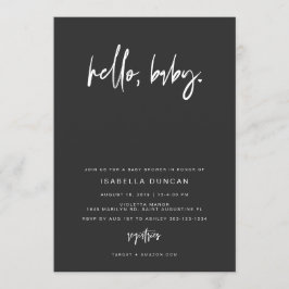 PRIYA Black, hedendaags modern Baby shower Kaart