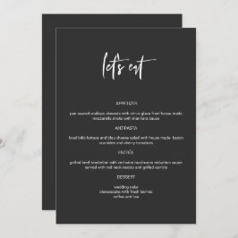 PRIYA Black Modern Edgy 5x7-inch menu Eet
