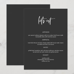 PRIYA Black Modern Edgy 5x7-inch menu Eet