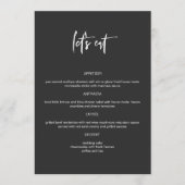 PRIYA Black Modern Edgy 5x7-inch menu Eet (Voorkant)
