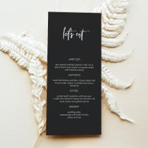 PRIYA Edgy Zwarte Moderne Let's Eat Menu