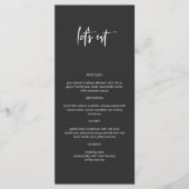 PRIYA Edgy Zwarte Moderne Let's Eat Menu (Voorkant)
