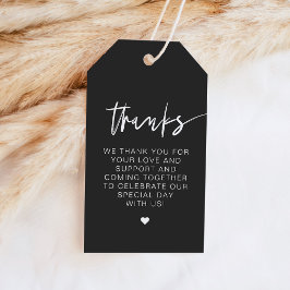 PRIYA Edgy Zwarte Moderne Minimalistische Bedankt  Cadeaulabel