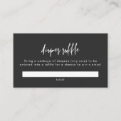 PRIYA Modern Black Baby Diaper Raffle Place Card Plaatskaartje (Voorkant)