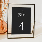 PRIYA Modern Edgy Black Minimalist Table Number Kaart