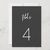 PRIYA Modern Edgy Black Minimalist Table Number Kaart (Voorkant)