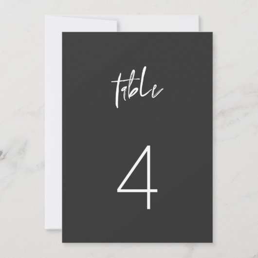 PRIYA Modern Edgy Black Minimalist Table Number Kaart (Voorkant)