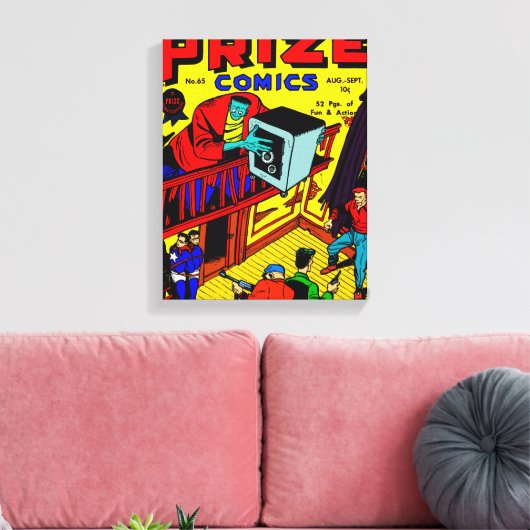 PRIZE Comics Stretched Canvas 1940 afdrukken (Insitu (Woonkamer))