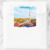 Prizren Kosovo sinan pasha moskee Vierkante Sticker (Tas)