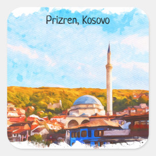 Prizren Kosovo sinan pasha moskee Vierkante Sticker