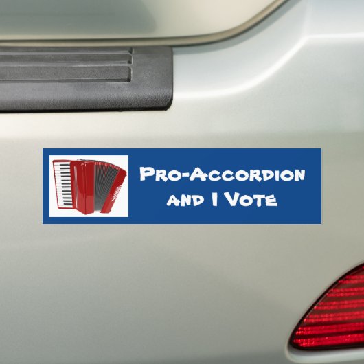 Pro-Accordion en ik stem politiek Bumpersticker (Op auto)