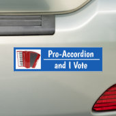 Pro-Accordion en ik stem politiek Bumpersticker (Op auto)