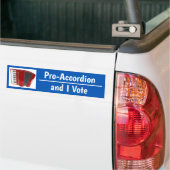 Pro-Accordion en ik stem politiek Bumpersticker (Op Truck)