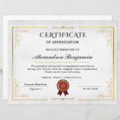 Pro Achievement Appreciate-certificaat (Voorkant / Achterkant)