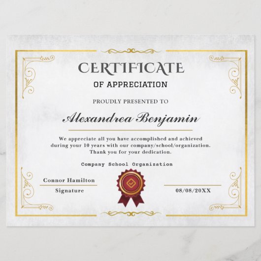 Pro Achievement Appreciate-certificaat (Voorkant)