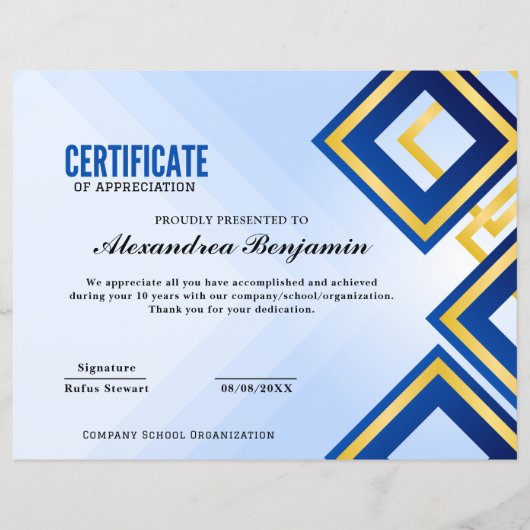 Pro Achievement Appreciate-certificaat (Voorkant)
