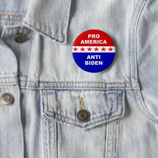 Pro America Anti-Biden Ronde Button 5,7 Cm (In situ)