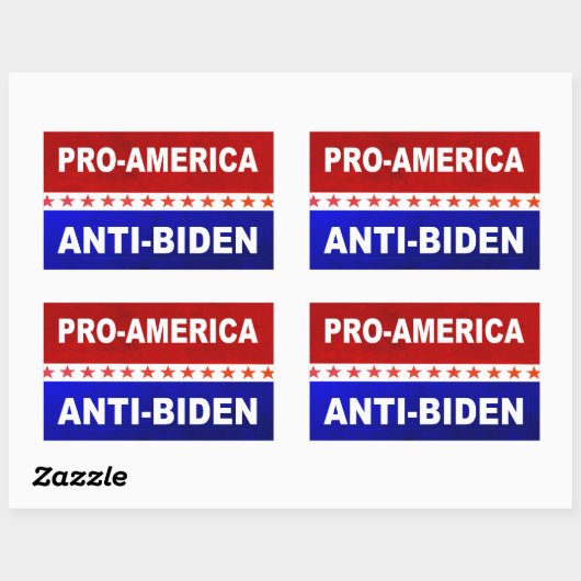 Pro-America Anti-Biden rood, wit en blauw Rechthoekige Sticker (Vel)