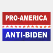 Pro-America Anti-Biden rood, wit en blauw Rechthoekige Sticker (Voorkant)