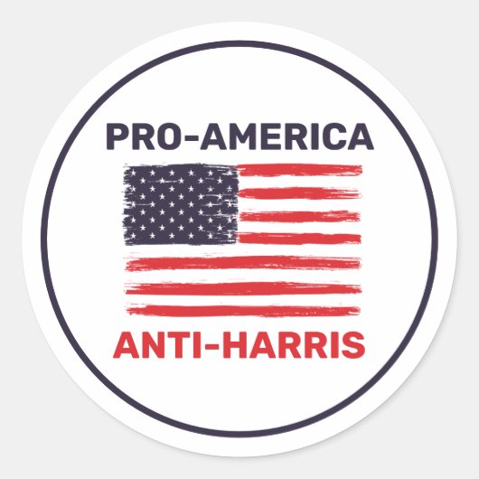 Pro America Anti Harris Gepersonaliseerd Ronde Sticker (Voorkant)