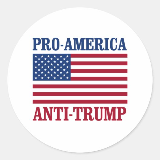Pro-America Anti-Trump - Anti-Trump - Ronde Sticker (Voorkant)