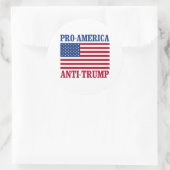 Pro-America Anti-Trump - Anti-Trump - Ronde Sticker (Tas)