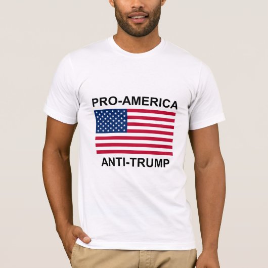 Pro-America Anti-Trump vlag t-shirt (Voorkant)