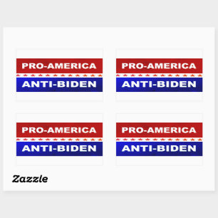 Pro-Amerika Anti-Biden red, wit en blauw Rechthoekige Sticker