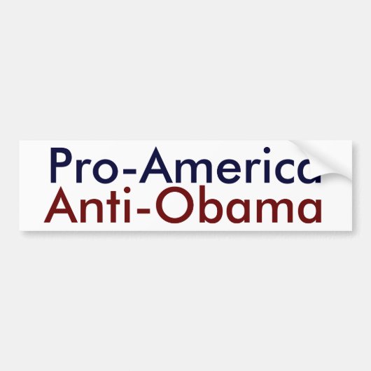 Pro-Amerika, anti-Obama Bumpersticker (Voorkant)