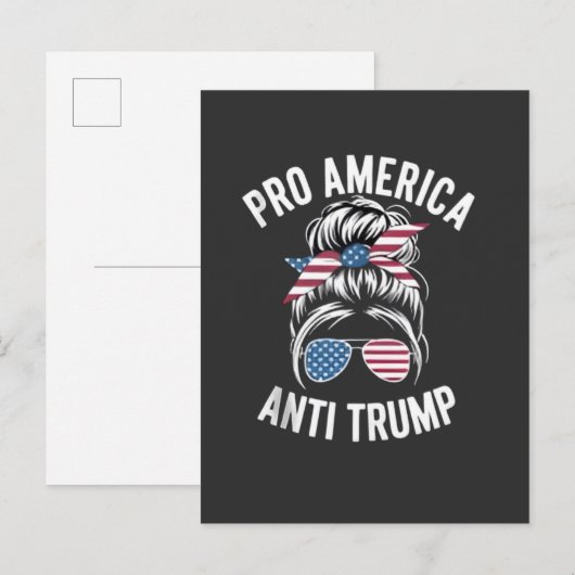 Pro-Amerika Anti-Trump Amerika Vlag Verzet Uitnodiging Briefkaart (Voorkant / Achterkant)