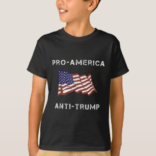 Pro-Amerika Anti-Trump Amerikaanse vlag T-shirt