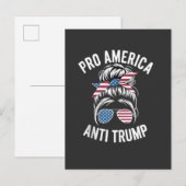 Pro-Amerika Anti-Trump Amerikaanse Vlag Verzet Uitnodiging Briefkaart (Voorkant / Achterkant)