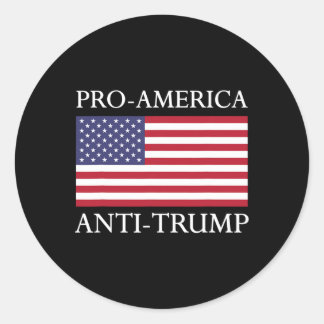 Pro-Amerika Anti-Trump - Amerikaanse vlag Verzet z Ronde Sticker