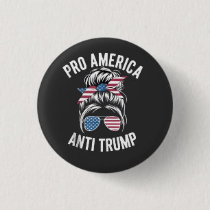 Pro-Amerika Anti-Trump Amerikaanse Vlag Weerstand Ronde Button 3,2 Cm