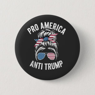 Pro-Amerika Anti-Trump Amerikaanse Vlag Weerstand Ronde Button 5,7 Cm