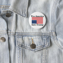 Pro-Amerika / anti-Trump Ronde Button 5,7 Cm