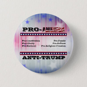 PRO-AMERIKA ANTI-TRUMP RONDE BUTTON 5,7 CM