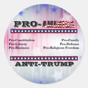 PRO-AMERIKA ANTI-TRUMP RONDE STICKER