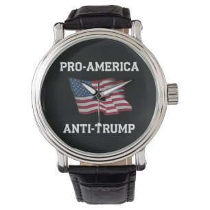 Pro Amerika Anti Trump Vintage USA Vlag Horloge