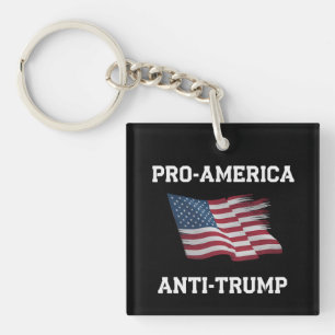 Pro Amerika Anti Trump Vintage USA Vlag Sleutelhanger