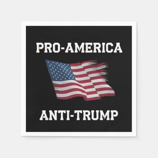 Pro-Amerika Anti-Trump  Vlag van de VS Servet (Voorkant)