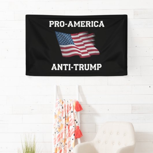 Pro-Amerika Anti-Trump  Vlag van de VS Spandoek (Insitu)