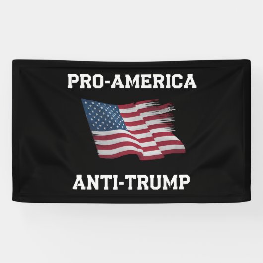 Pro-Amerika Anti-Trump Vlag van de VS Spandoek (Horizontaal)