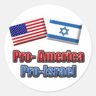 Pro-Amerika/Israël Ronde Sticker