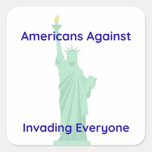 Pro-Amerika Vrede Vierkante Sticker (Voorkant)