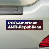 Pro-Amerikaans, anti-republikeins Bumpersticker (Op auto)
